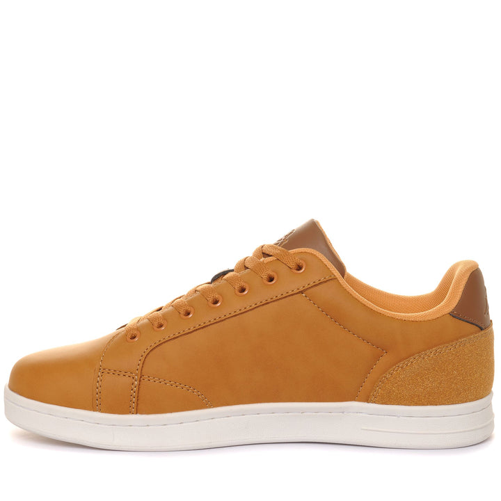 Sneakers Unisex LOGO TANGO Low Cut YELLOW TAN - BROWN BRIQUE Dressed Side (jpg Rgb)		