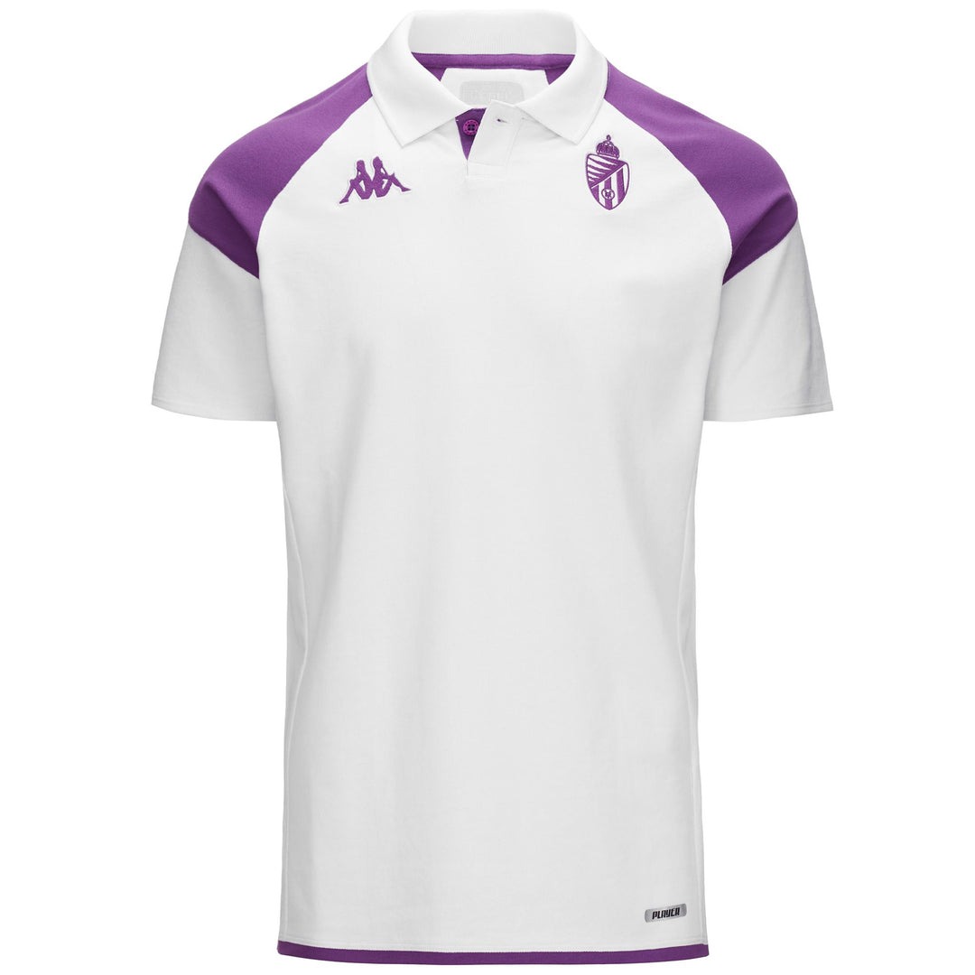 Polo Shirts Man ANGAT 7 VALLADOLID Polo WHITE - BRIGHT VIOLET Photo (jpg Rgb)			