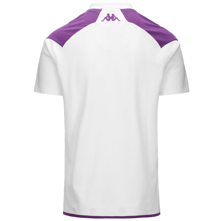 Polo Shirts Man ANGAT 7 VALLADOLID Polo WHITE - BRIGHT VIOLET Dressed Side (jpg Rgb)		