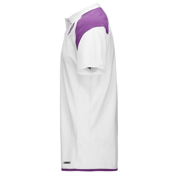 Polo Shirts Man ANGAT 7 VALLADOLID Polo WHITE - BRIGHT VIOLET Dressed Front (jpg Rgb)	