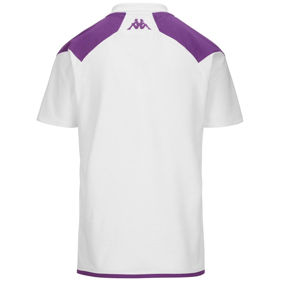 Polo Shirts Man ANGAT 7 VALLADOLID Polo WHITE - BRIGHT VIOLET Dressed Side (jpg Rgb)		