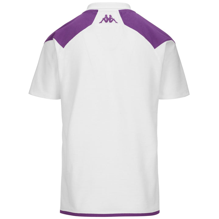 Polo Shirts Man ANGAT 7 VALLADOLID Polo WHITE - BRIGHT VIOLET Dressed Side (jpg Rgb)		