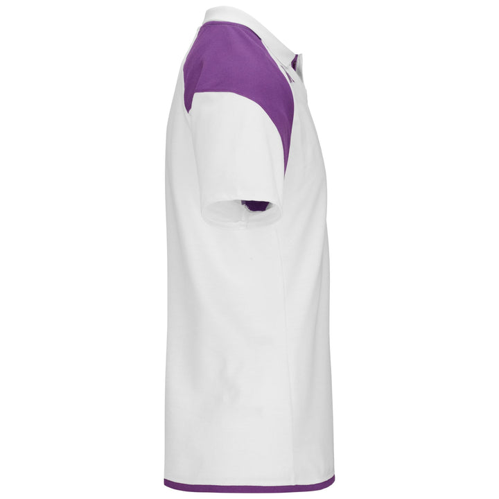 Polo Shirts Man ANGAT 7 VALLADOLID Polo WHITE - BRIGHT VIOLET Dressed Front (jpg Rgb)	