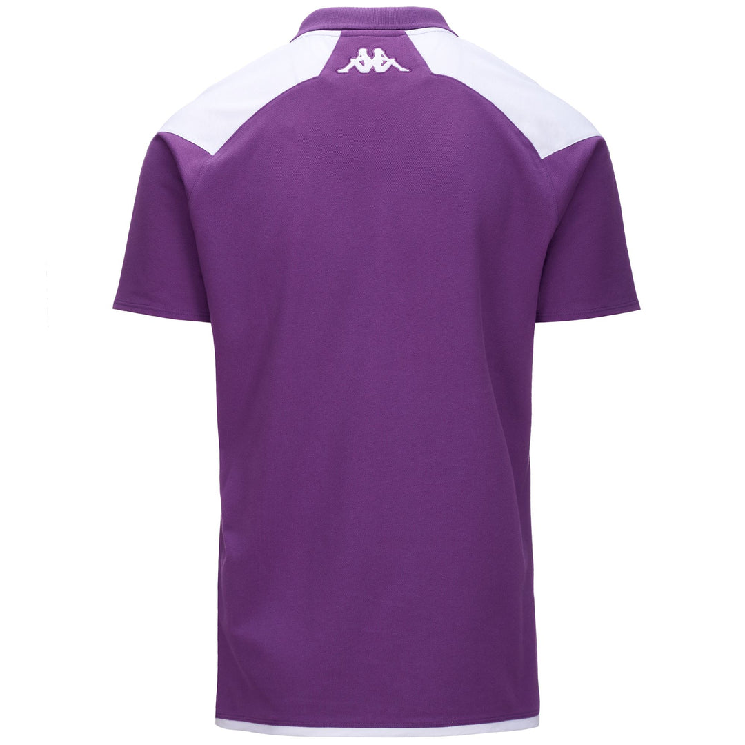 Polo Shirts Man ANGAT 7 VALLADOLID Polo BRIGHT VIOLET - WHITE Dressed Side (jpg Rgb)		