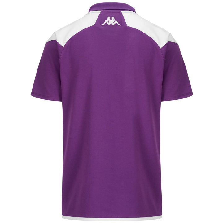 Polo Shirts Man ANGAT 7 VALLADOLID Polo BRIGHT VIOLET - WHITE Dressed Side (jpg Rgb)		