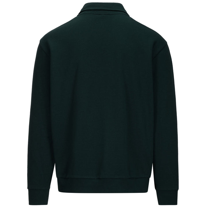 Fleece Man AUTHENTIC POLA Jumper GREEN DK-WHITE MILK Dressed Side (jpg Rgb)		