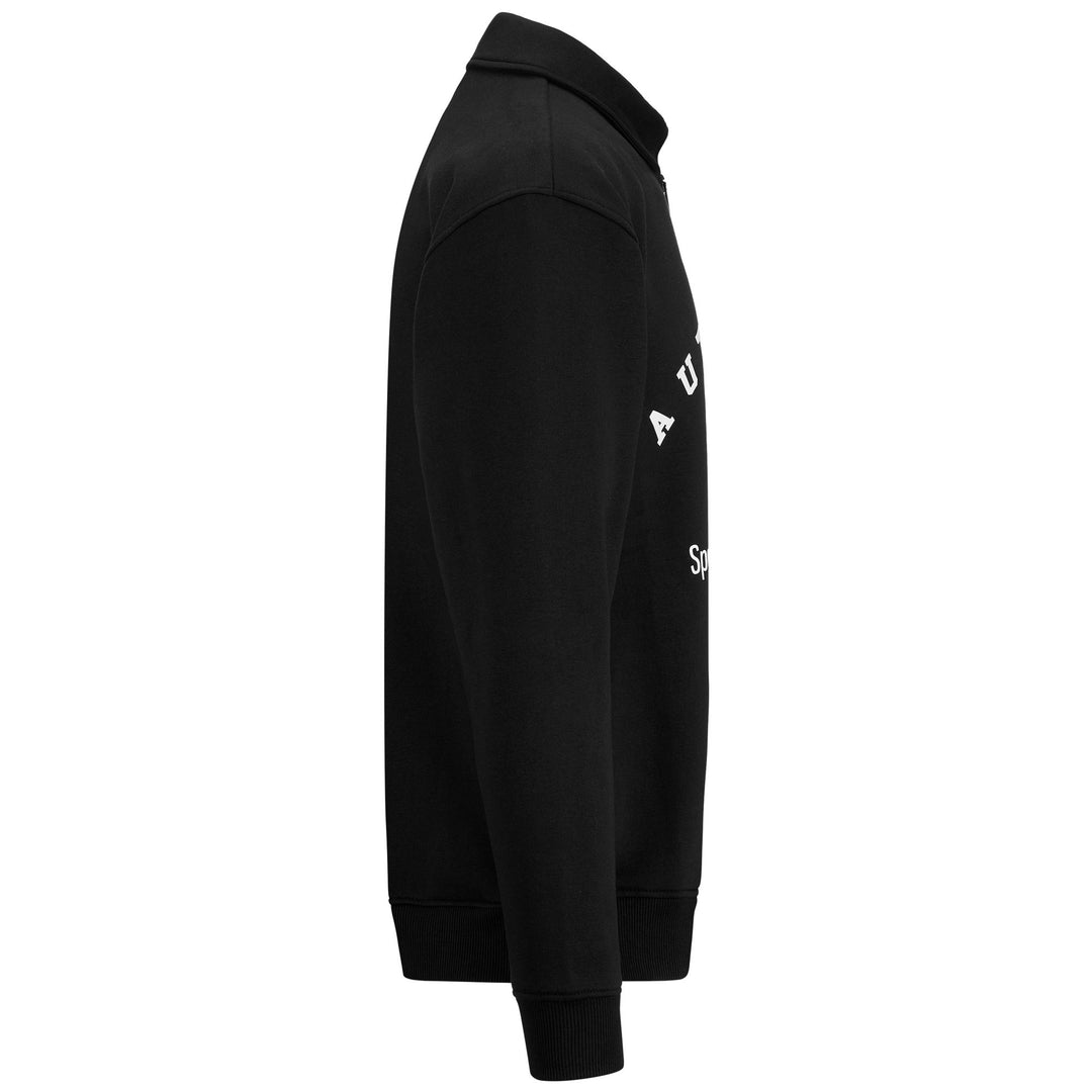 Fleece Man AUTHENTIC POLA Jumper BLACK - WHITE WHISPER Dressed Front (jpg Rgb)	