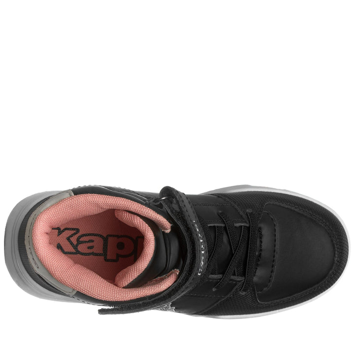 Sneakers Kid unisex LOGO OSCAR MD EV KID Mid Cut BLACK- PINK Dressed Back (jpg Rgb)		