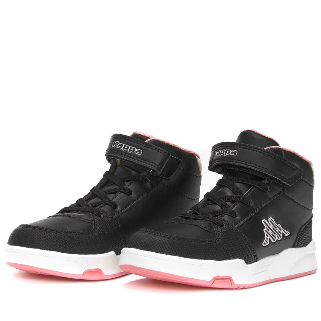 Sneakers Kid unisex LOGO OSCAR MD EV KID Mid Cut BLACK- PINK Detail (jpg Rgb)			