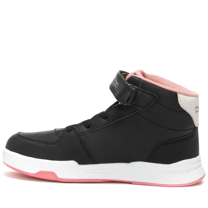 Sneakers Kid unisex LOGO OSCAR MD EV KID Mid Cut BLACK- PINK Dressed Side (jpg Rgb)		