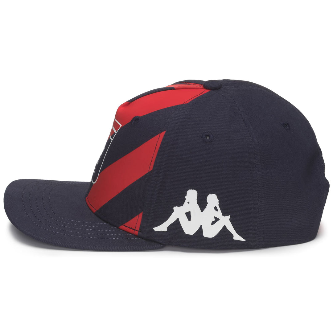 Headwear Man ESEFYFLAT GENOA Cap BLUE DK-RED Dressed Front (jpg Rgb)	