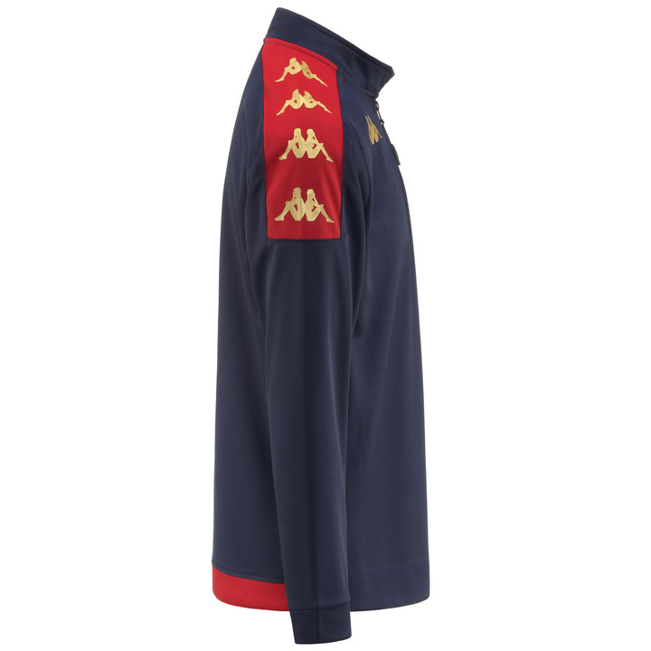 Fleece Man GASSOLO GENOA Jumper BLUE MARINE-RED Dressed Front (jpg Rgb)	