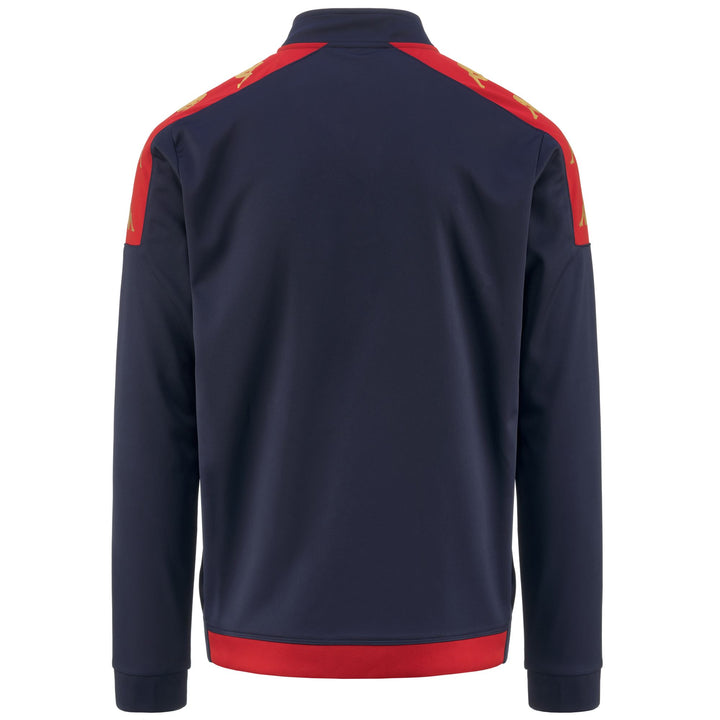 Fleece Man GASSOLO GENOA Jumper BLUE MARINE-RED Dressed Side (jpg Rgb)		