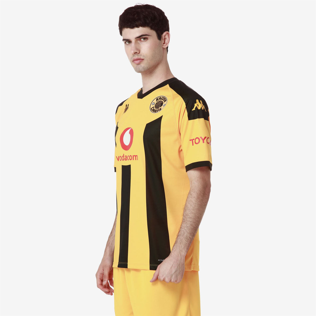 Active Jerseys Man KOMBAT 2025 AM Shirt YELLOW-BLACK-SPONSOR Dressed Front Double		