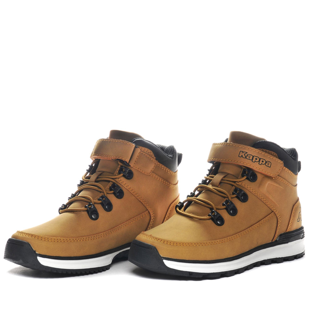 Ankle Boots Kid unisex LOGO ASTOS MD EV KID Laced YELLOW TAN-BLACK Detail (jpg Rgb)			