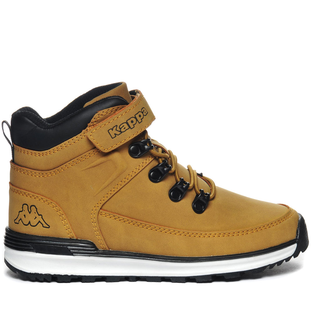 Ankle Boots Kid unisex LOGO ASTOS MD EV KID Laced YELLOW TAN-BLACK Photo (jpg Rgb)			