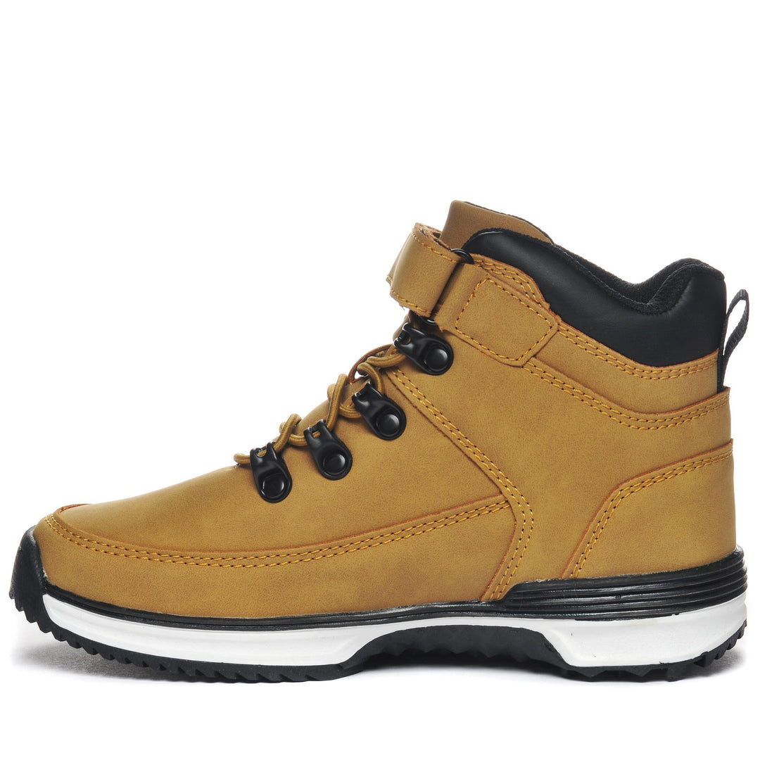 Ankle Boots Kid unisex LOGO ASTOS MD EV KID Laced YELLOW TAN-BLACK Dressed Side (jpg Rgb)		