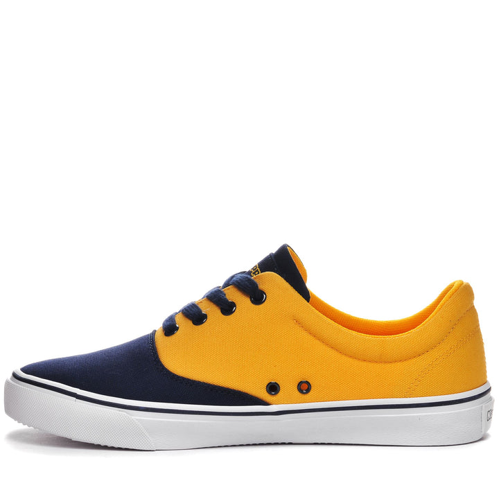 Sneakers Man LOGO NISIO 2 Low Cut YELLOW-BLUE MARINE Dressed Side (jpg Rgb)		