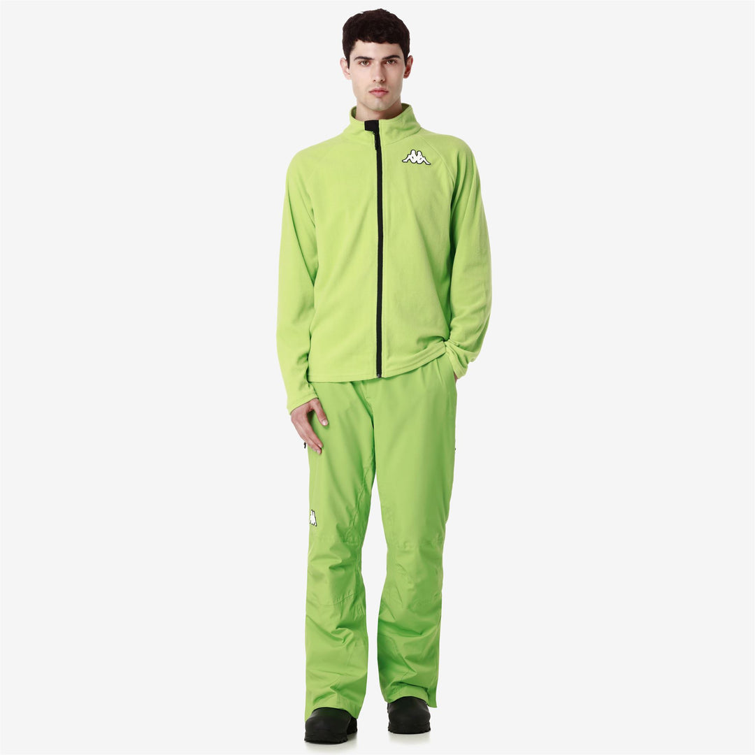 Fleece Unisex 8CENTO 818FZ Jacket GREEN GLOWING Dressed Back (jpg Rgb)		