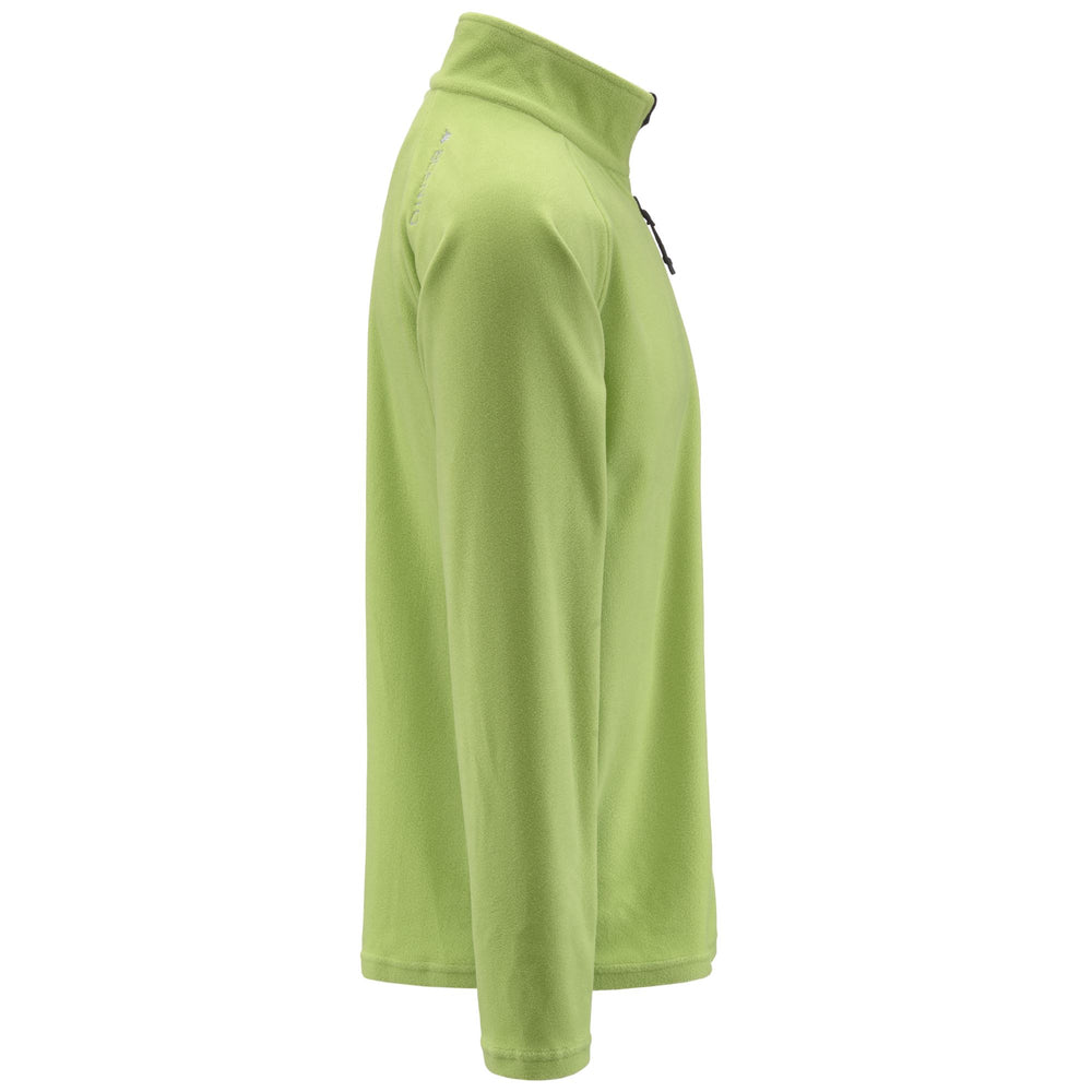 Fleece Unisex 8CENTO 818FZ Jacket GREEN GLOWING Dressed Front (jpg Rgb)	