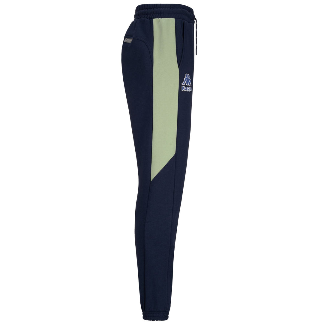 Pants Man LOGO FREGO Sport Trousers BLUE MARINE - GREEN SAGE Dressed Front (jpg Rgb)	