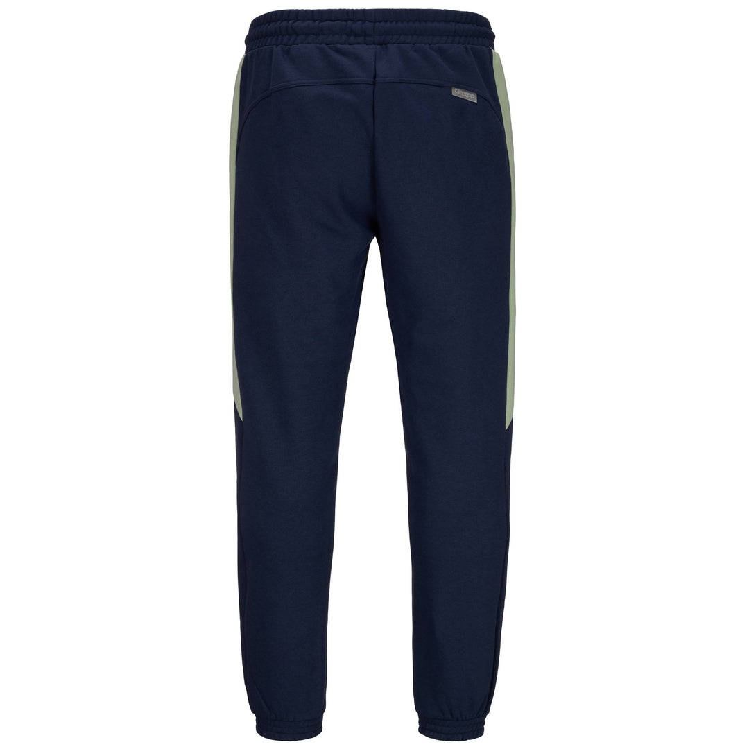 Pants Man LOGO FREGO Sport Trousers BLUE MARINE - GREEN SAGE Dressed Side (jpg Rgb)		