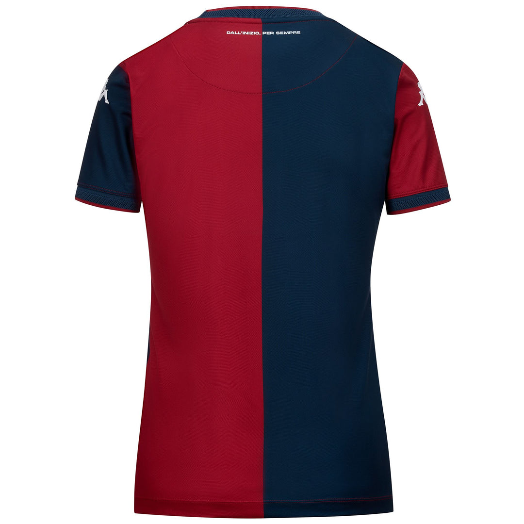 Active Jerseys Woman KOMBAT LADY PRO 2025 GENOA Shirt RED DK DAHLIA-BLUE DK Dressed Side (jpg Rgb)		