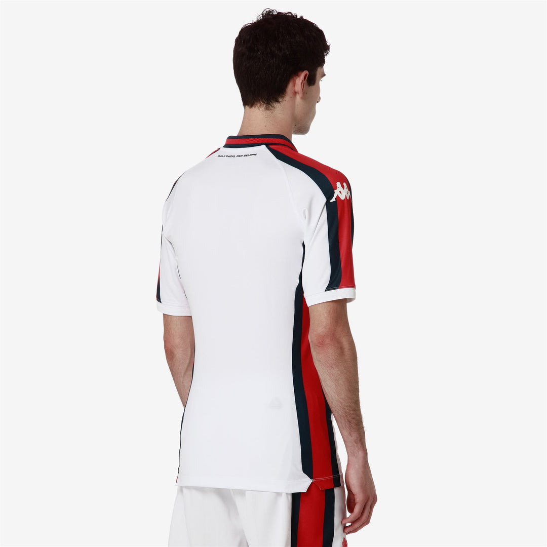 Active Jerseys Man KOMBAT PRO 2025 GENOA Shirt WHITE-RED-BLUE DK Detail Double				