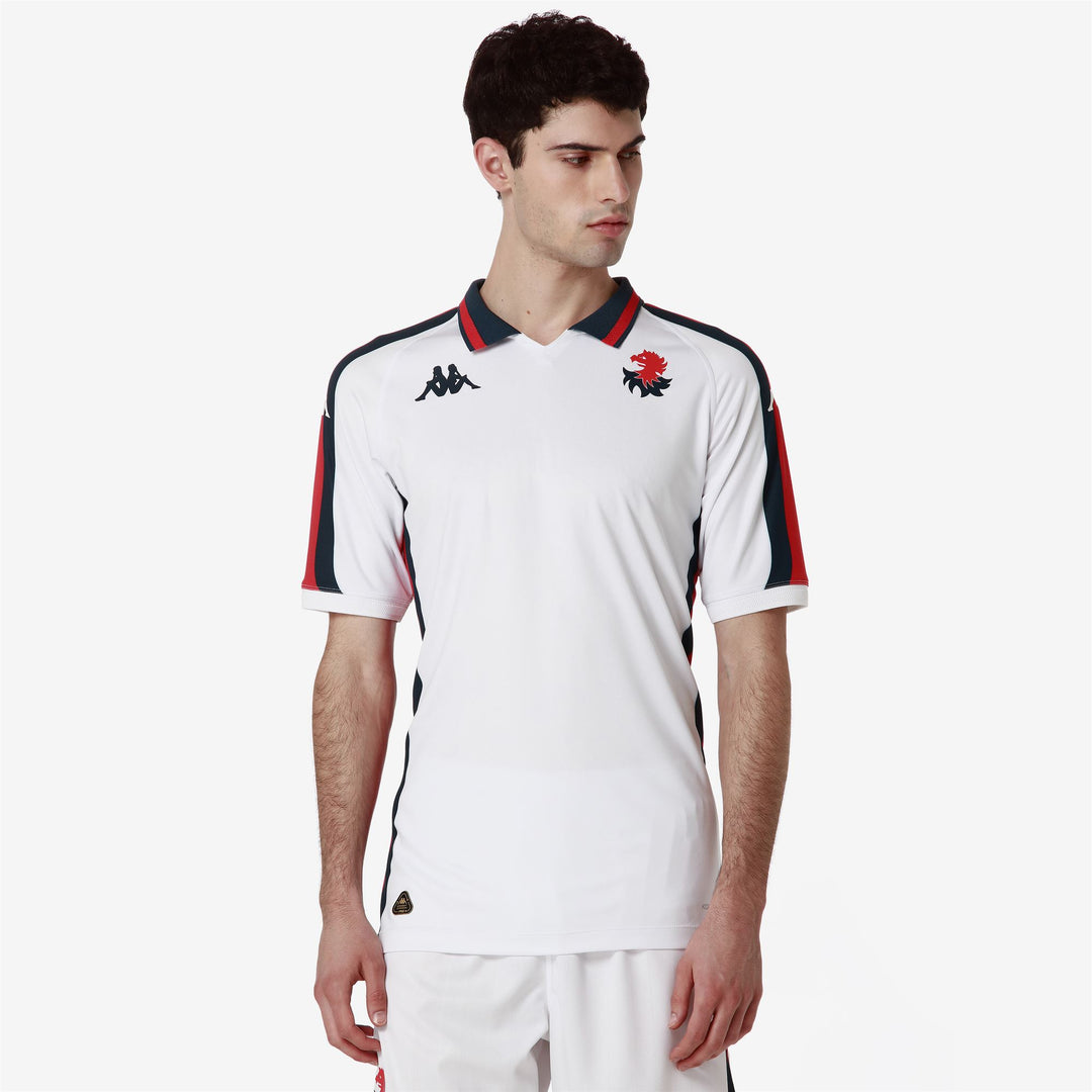 Active Jerseys Man KOMBAT PRO 2025 GENOA Shirt WHITE-RED-BLUE DK Detail (jpg Rgb)			