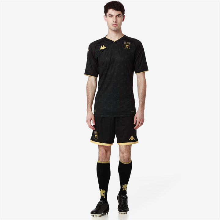 Active Jerseys Man KOMBAT PRO 2025 GENOA Shirt BLACK-YELLOW GOLD RICH Dressed Back (jpg Rgb)		