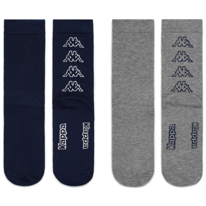 Socks Man ASTO 2PACK Quarter High Sock NAVY-LT GREY MEL Photo (jpg Rgb)			