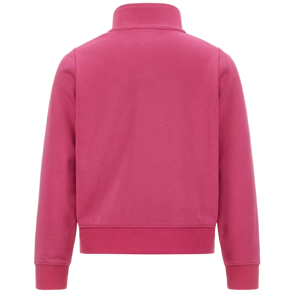 Fleece Unisex LOGO GERTE KID Jacket FUCHSIA BRIGHT ROSE Dressed Front (jpg Rgb)	