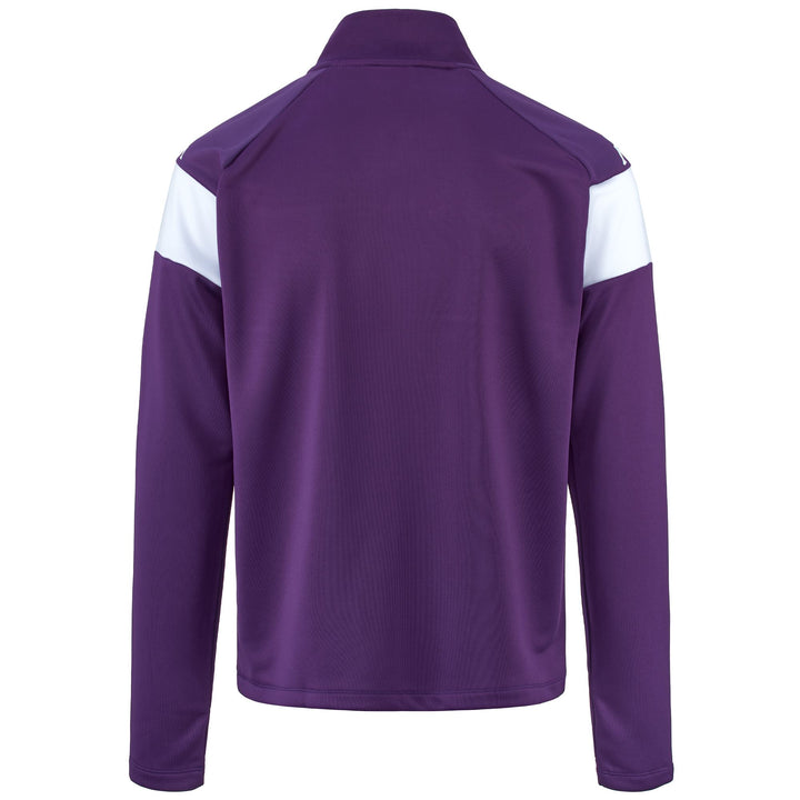 Fleece Man KAPPA4FOOTBALL DOVARE Jumper VIOLET INDIGO - WHITE Dressed Side (jpg Rgb)		