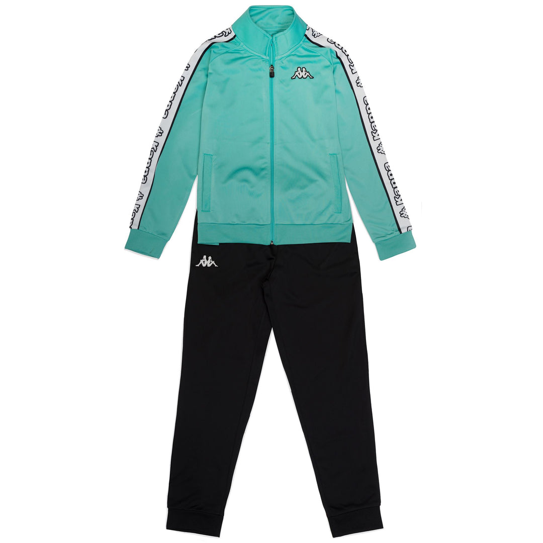 Sport Suits Girl LOGO TAPE BINDY TRACKSUIT TURQUOISE LT - BLACK - WHITE Photo (jpg Rgb)			