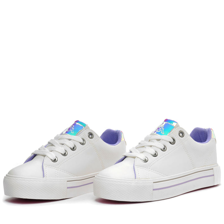 Sneakers Girl LOGO TUDY KID Low Cut WHITE-IRIDESCENT Detail (jpg Rgb)			