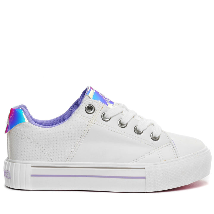 Sneakers Girl LOGO TUDY KID Low Cut WHITE-IRIDESCENT Photo (jpg Rgb)			