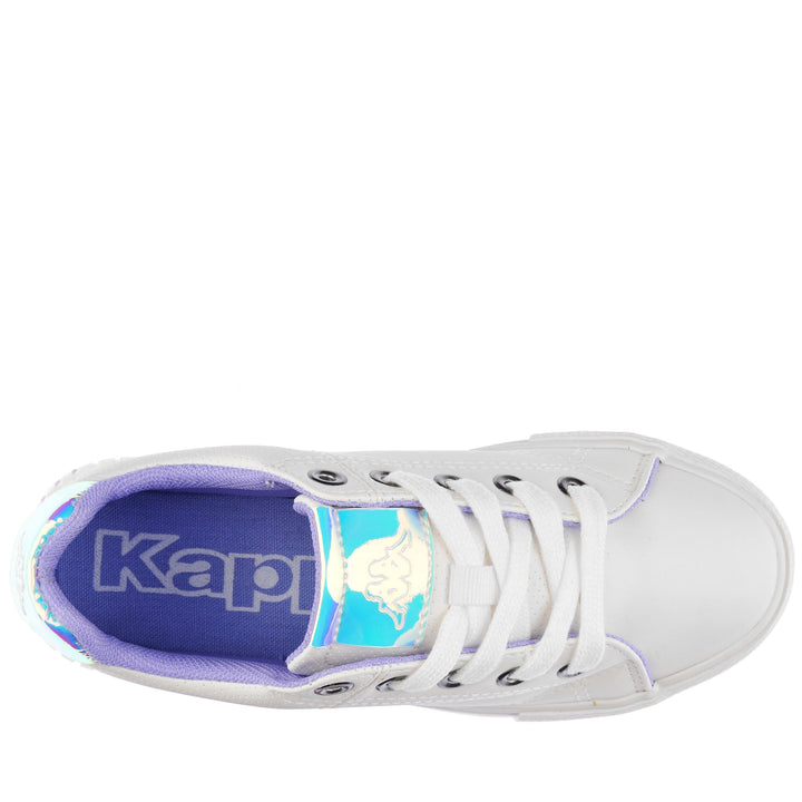 Sneakers Girl LOGO TUDY KID Low Cut WHITE-IRIDESCENT Dressed Back (jpg Rgb)		