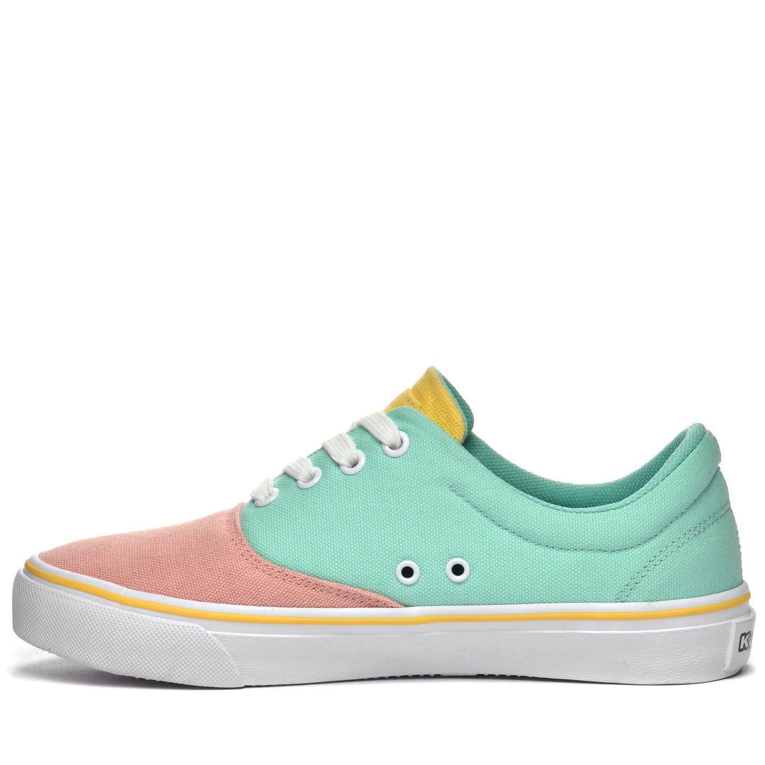 Sneakers Woman LOGO NISIOW 2 Low Cut AZURE-PINK-YELLOW Dressed Side (jpg Rgb)		