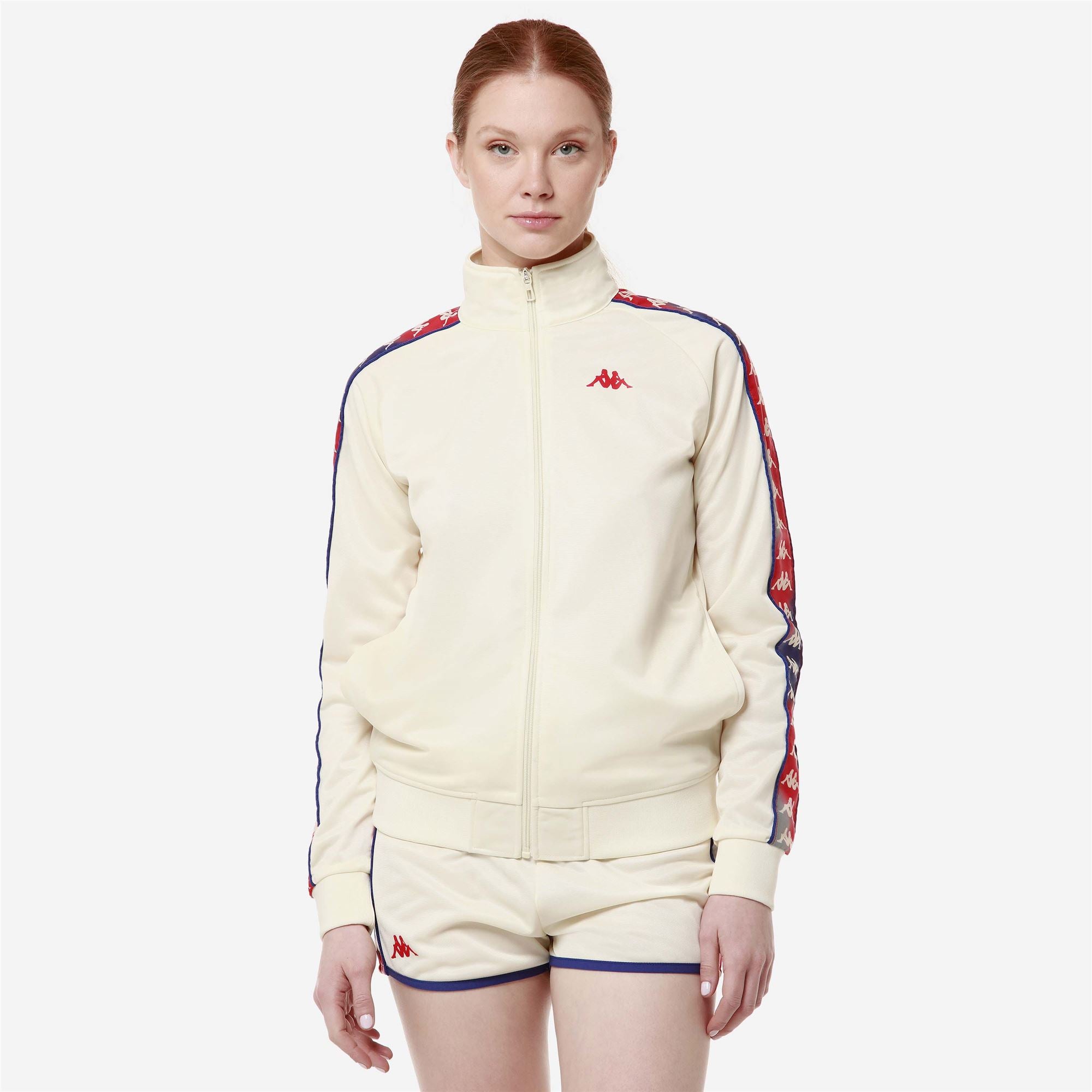 222 BANDA WANNISTONGT - Fleece - Jacket - Woman - GRAPHIK TAPE WHITE  ANTIQUE-RED-GREY
