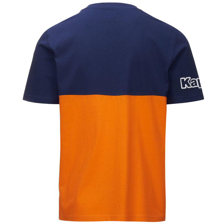 T-ShirtsTop Man LOGO FEFFO T-Shirt ORANGE VIBRANT - BLUE MEDIEVAL Dressed Side (jpg Rgb)		