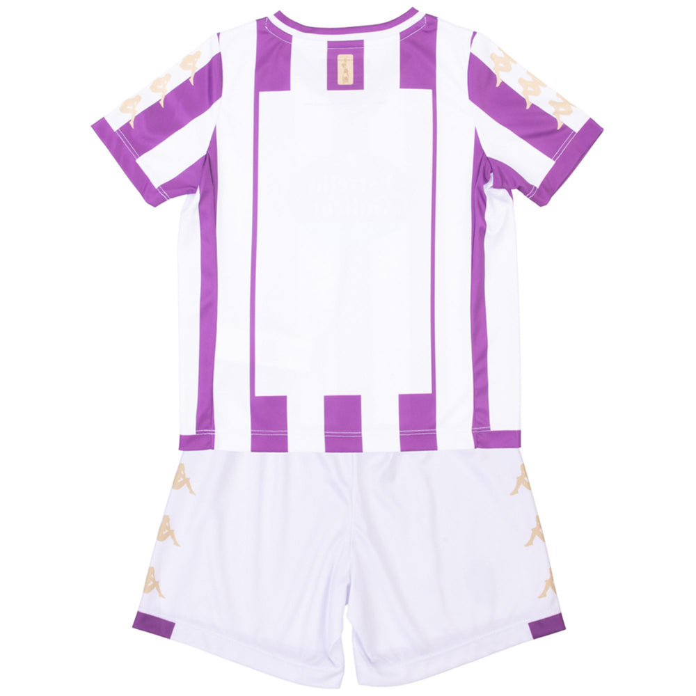 SETS Kid unisex KOMBAT BABY KIT VALLADOLID Shorts / T-Shirt BRIGHT VIOLET - WHITE Dressed Front (jpg Rgb)	