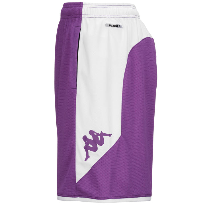 Shorts Man AHORAZIP PRO 7 VALLADOLID Sport Shorts BRIGHT VIOLET - WHITE Dressed Back (jpg Rgb)		