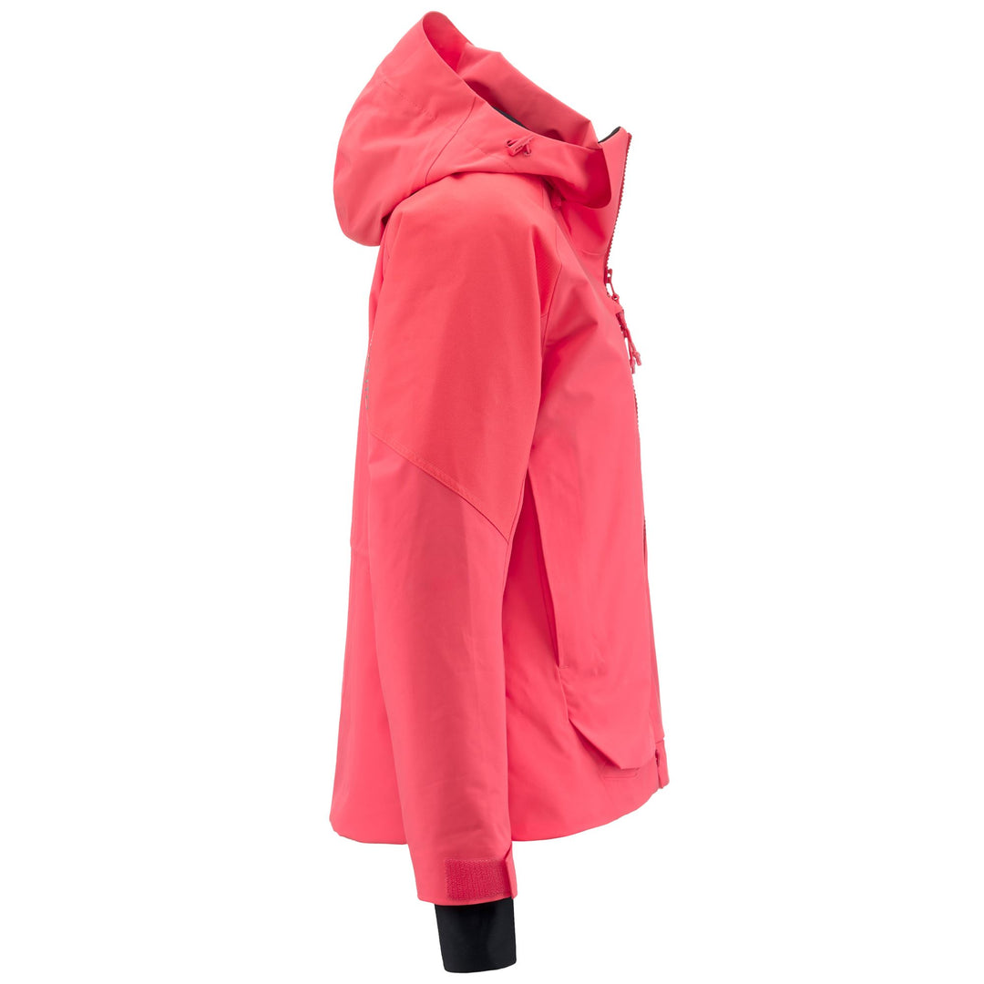 Jackets Woman 6CENTO 604C Mid PINK SHELL - BLACK Dressed Front (jpg Rgb)	