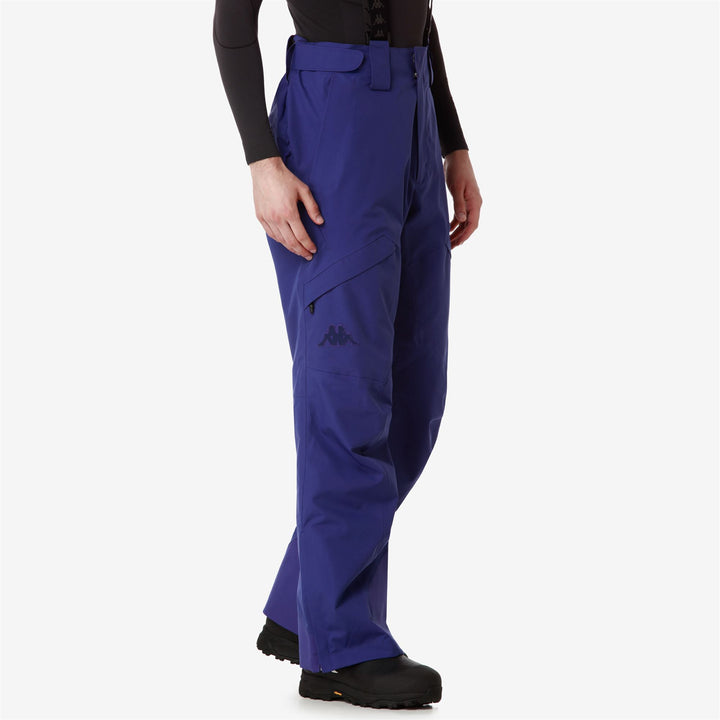 Pants Man 6CENTO 622C Sport Trousers BLUE SPECTRUM - BLACK Dressed Front Double		