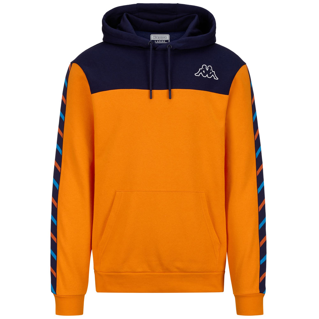 Fleece Man LOGO FARVEL Jumper ORANGE POPSICLE - BLUE MARINE Photo (jpg Rgb)			