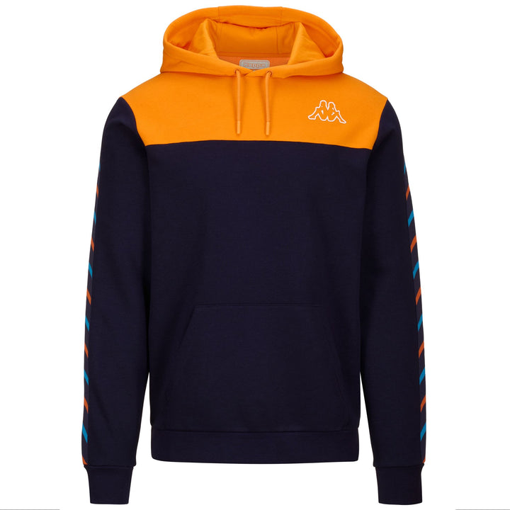 Fleece Man LOGO FARVEL Jumper BLUE MARINE - ORANGE POPSICLE Photo (jpg Rgb)			