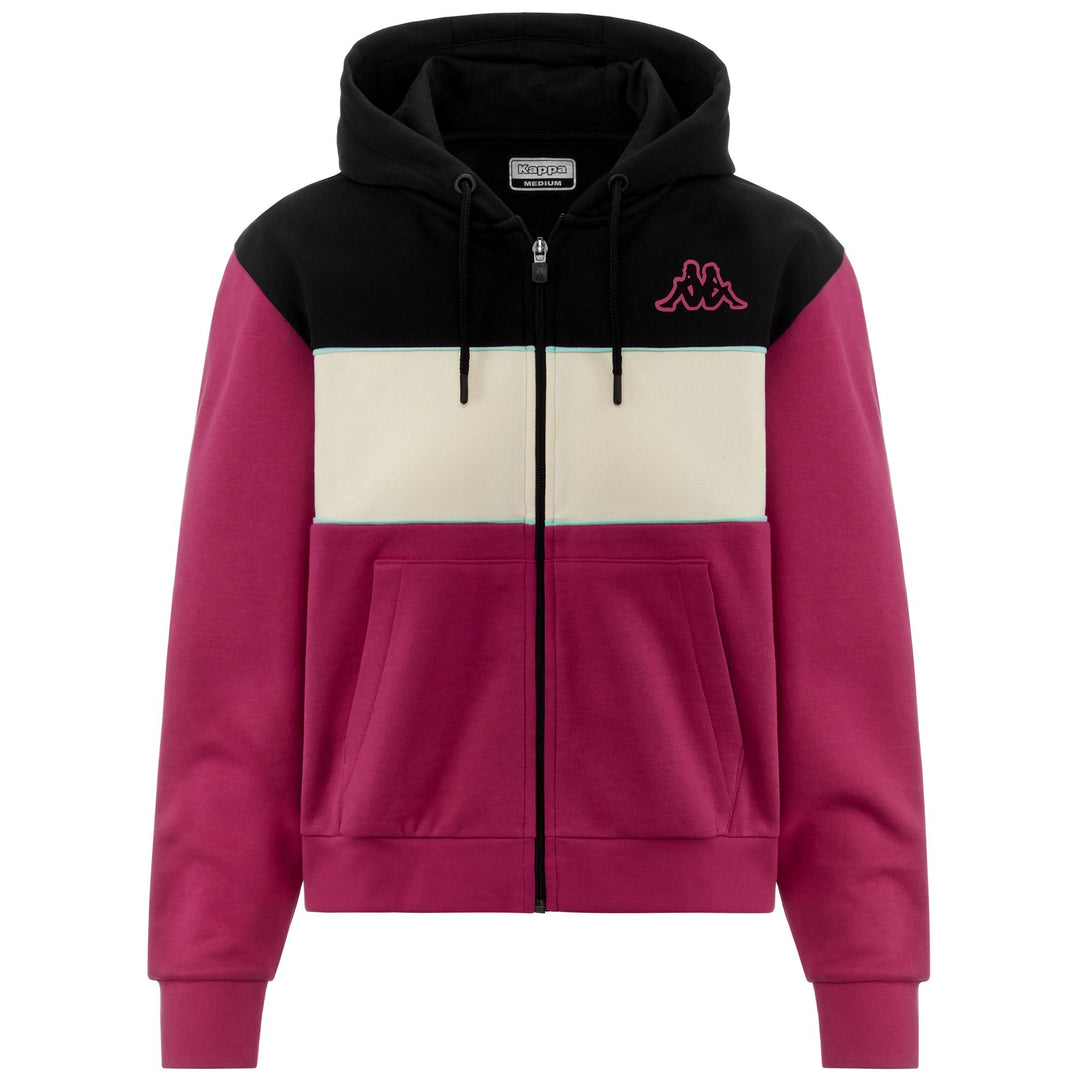 Fleece Woman LOGO FRUTTE Jacket FUCHSIA BRIGHT ROSE - BLACK - WHITE WHISPER Photo (jpg Rgb)			