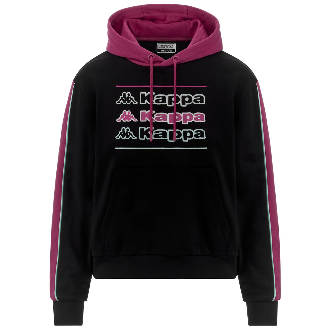 Fleece Woman LOGO FUTAM Jumper BLACK - FUCHSIA BRIGHT ROSE Photo (jpg Rgb)			