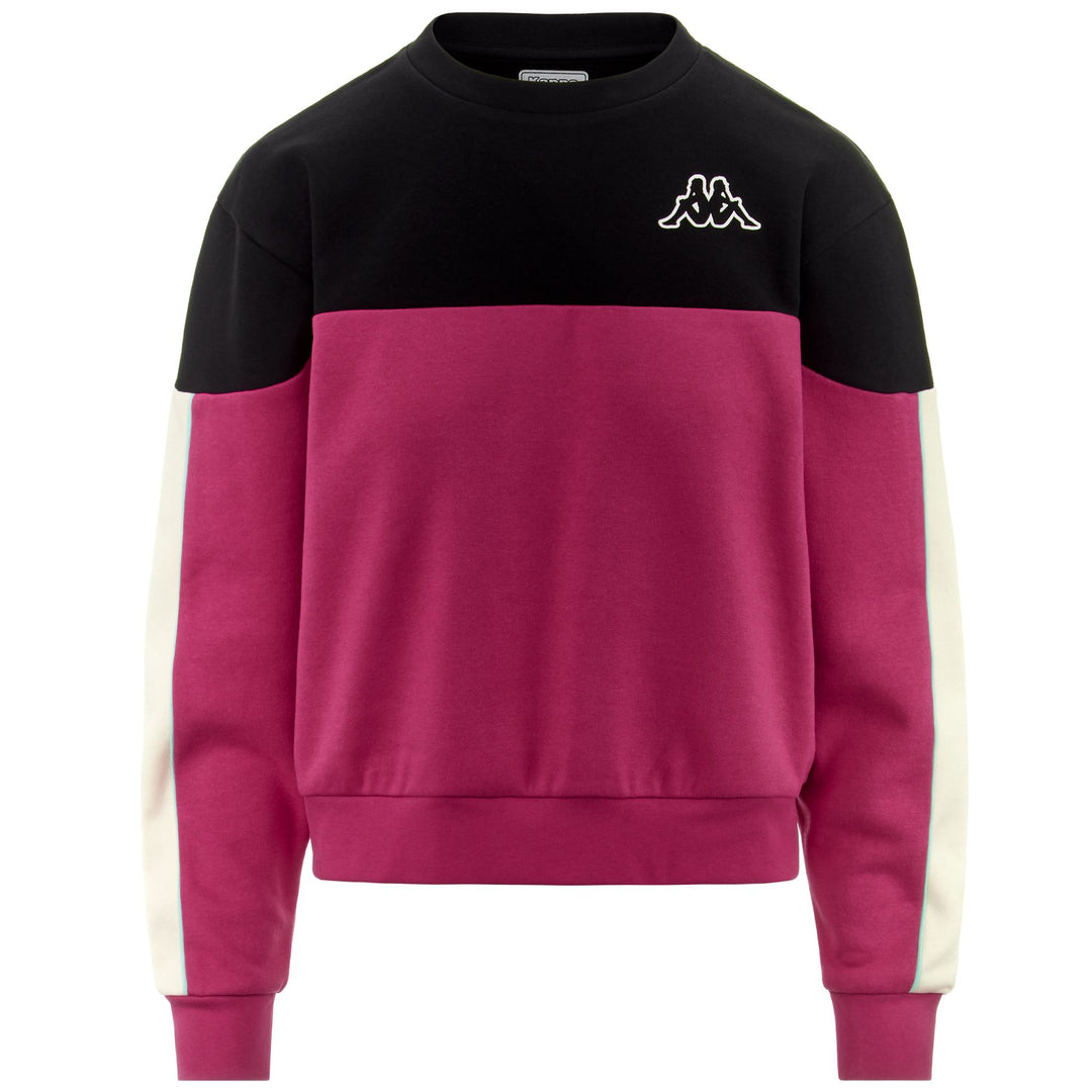 Fleece Woman LOGO FREIO Jumper FUCHSIA BRIGHT ROSE - BLACK - WHITE WHISPER Photo (jpg Rgb)			