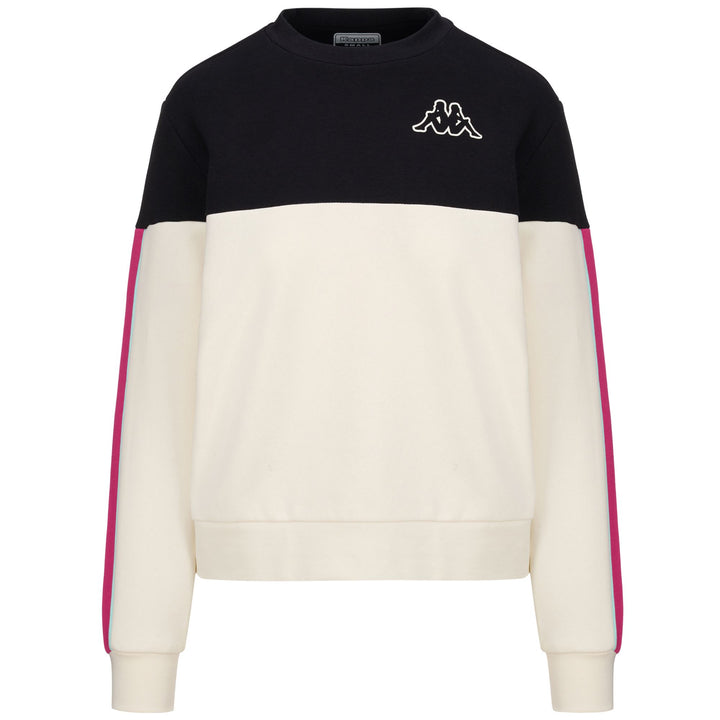 Fleece Woman LOGO FREIO Jumper WHITE WHISPER - BLACK - FUCHSIA BRIGHT ROSE Photo (jpg Rgb)			